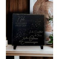 Personalisierte Schieferplatte 20x20 cm | Sternenmotiv & Spruch Gedenkplatte Mit Name Und Datum Grabplatte Personalisierte Schieferplatte 20x20 cm | Sternenmotiv & Spruch Gedenkplatte Mit Name Und Datum Grabplatte von ZaraTiv