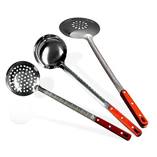 Schaumlöffel Schöpflöffel Schöpfkelle für Plov (3er Set 47 cm) von ZARENHOFF