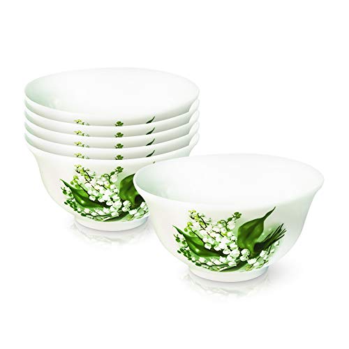 Zarenhoff - Keramik Bowl Set, 6 Stück, Weiß, Floral, Geblümt, Ø 10 cm von Zarenhoff