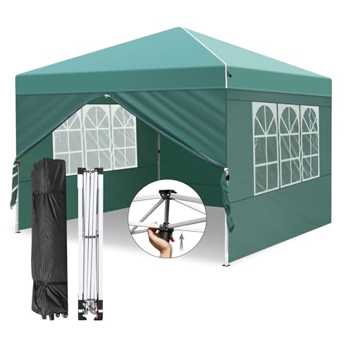 Zarfmiya 3x3m Faltpavillon Pavillon | Wasserdicht & robust | UV-Schutz 50+ | Einfacher Aufbau mit Pop-Up-Klicksystem | Vielseitiges Outdoor-/Partyzelt inkl. Rolltasche-Grün von Zarfmiya