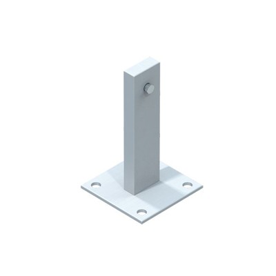 Fußplatte Edelstahl B 120mm x T 120mm, øBohrung Pl. 14mm von Zarges