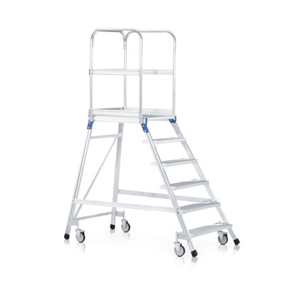 Podesttreppe 3 Stufen, fahrbar Plattform B600mm L800mm, Stufe T200mm von Zarges