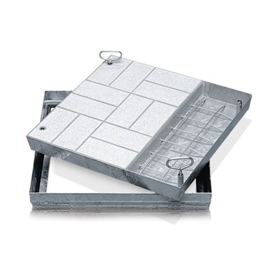 Schachtabdeckung Edelstahl V2A gebeizt, B 500 x T 500mm, Bauhöhe 90mm von Zarges