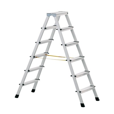 Stehleiter 2 x 5 Stufen, Aluminium, beidseitig begehbar, H 1.200mm, B 480mm von Zarges
