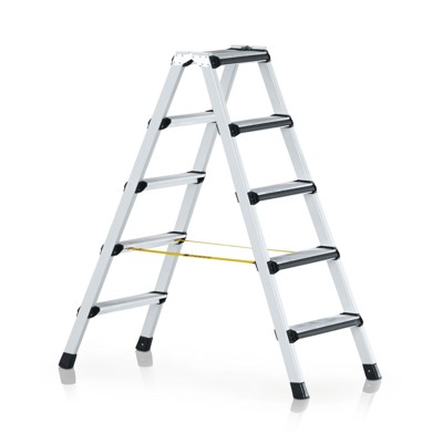 Stehleiter 2 x 7 Stufen, Aluminium, beidseitig begehbar, H 1.690mm, B 530mm von Zarges