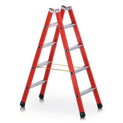 Stehleiter 2 x 8 Sprossen, GFK, beidseitig begehbar, H 2.460mm, B 590mm von Zarges