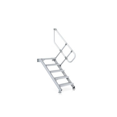 Treppe 7 Stufen, 60°, Stufenbreite 1000mm, einseitiger Handlauf von Zarges