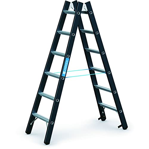 ZARGES | Schwerlast-Stehleiter | beidseitig begehbar | 2 x 6 Sprossen von Zarges
