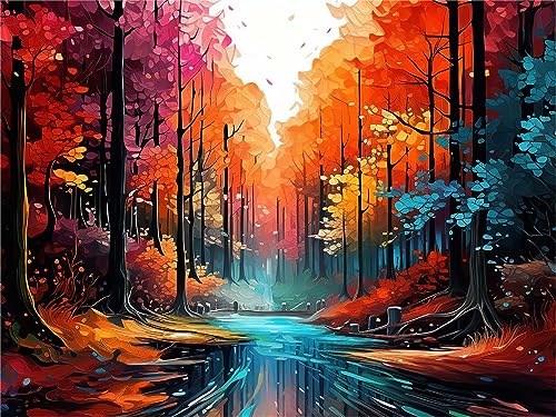 Zariocy 5D Diamond Painting Kits Bunte Bäume, DIY Malen mit Diamantkunst Ölgemälde-Stil Round Full Drill Crystal Diamond Stickerei Gemälde Kunsthandwerk für Home Office Wall Decor 30x40 cm von Zariocy