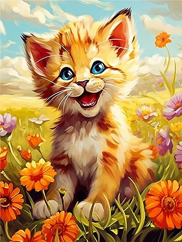 Zariocy 5D Diamond Painting Kits Tiger, DIY Malen mit Diamantkunst Tierblumen Round Full Drill Crystal Diamond Stickerei Gemälde Kunsthandwerk für Home Office Wall Decor 30x40 cm von Zariocy