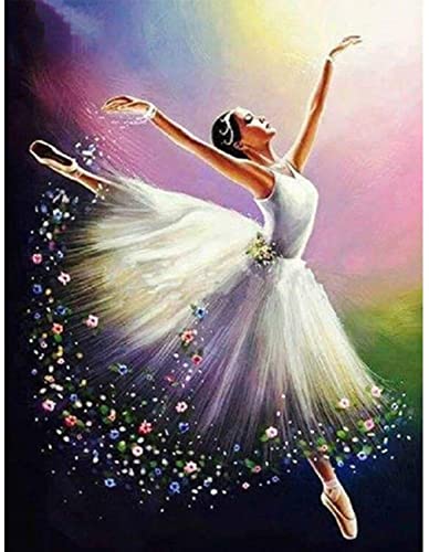 Zariocy 5D Diamond Painting Zubehör Tanzendes Mädchen, DIY Diamant Painting Malerei Bilder Ballett Stickerei Malerei Crystal Strass Stickerei für Haus, Wand Dekorationen 30×40cm von Zariocy