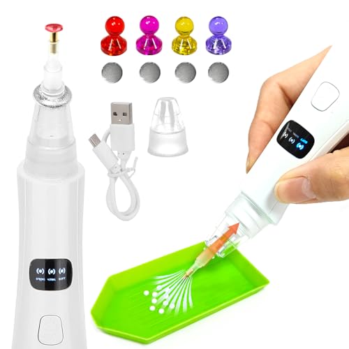 Zariocy Electric Diamond Painting Pen, Diamant-Malstift mit Vakuumpumpe – Einstellbarer Saugmodus – Müheloses Platzieren von Strasssteinen – Inklusive 4 Diamant-Positionierer, DIY-Kunst-Werkzeug-Sets von Zariocy