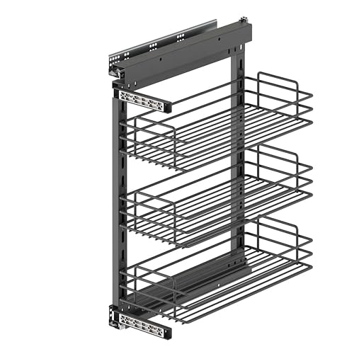 Ausziehbarer Wagen aus Stahl mit Softclose, Modul von 400 mm, Farbe Anthrazit, ideal für die Optimierung des Platzes in Schränken. Ausziehbarer Wagen aus Stahl mit Softclose, Modul von 400 mm, Farbe Anthrazit, ideal für die Optimierung des Platzes in Schränken. von Zarivy