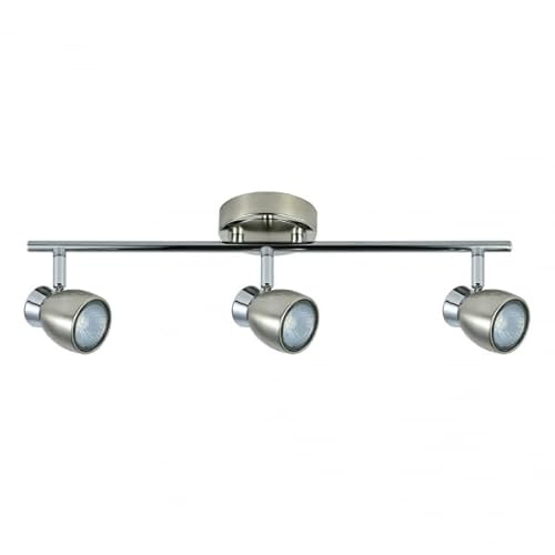 Chacho 3 x GU10 Steckdosenleiste in elegantem Nickel-Finish. Optimale Maße von 14 x 48,5 x 10 cm. Ideal für die Beleuchtung und Dekoration von Räumen mit Stil und Modernität. Vielseitig und anpassbar von Zarivy