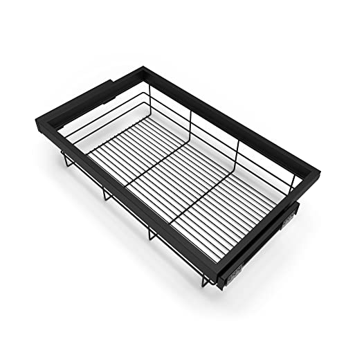 Drahtkorb – Set mit verstellbarem Rahmen mit weichem Verschluss für Schrank, Modul 800 mm, schwarz strukturiert, ideal für die Organisation. von Zarivy