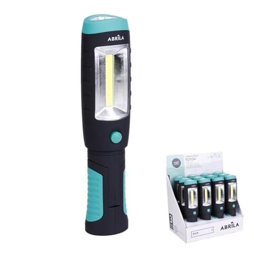 Foton LED + COB Arbeitsleuchte mit Magnet und Haken. Leistungsstarke Beleuchtung mit 320 Lumen. Kompakt (21,5 x 5 x 4,5 cm) und leicht, benötigt 3 AAA-Batterien (im Lieferumfang enthalten), ideal für von Zarivy