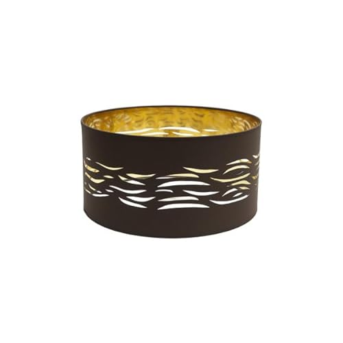 Hängelampenschirm in braun-gold, entworfen für E27-Glühbirne, mit Maßen von 40 cm Durchmesser und 20 cm Höhe, ideal für stilvolle und elegante Beleuchtung. von Zarivy