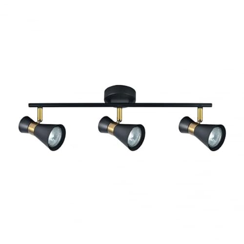 Maximale 3 x GU10 Steckdosenleiste in elegantem Schwarz und Leder, mit den Maßen 15 x 48,5 x 8,5 cm. Ideal, um Ihren Raum mit Stil und Raffinesse zu beleuchten. von Zarivy