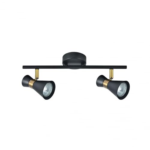 Maximo 2 x GU10 Steckdosenleiste in elegantem Schwarz und Leder, perfekt für jeden Raum. Maße: 15 x 36,5 x 8,5 cm, ideal für die Beleuchtung mit Stil und Funktionalität. von Zarivy