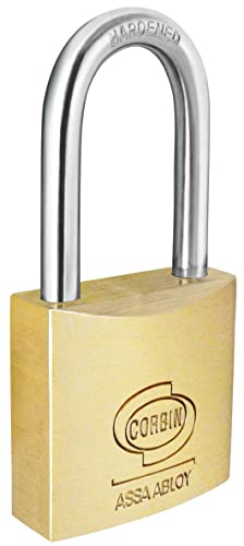 Vorhängeschloss aus Messing mit langem Bogen und gleichen Schlüsseln, ideal zum Sichern von Türen, Werkzeugen und persönlichen Gegenständen. von Zarivy