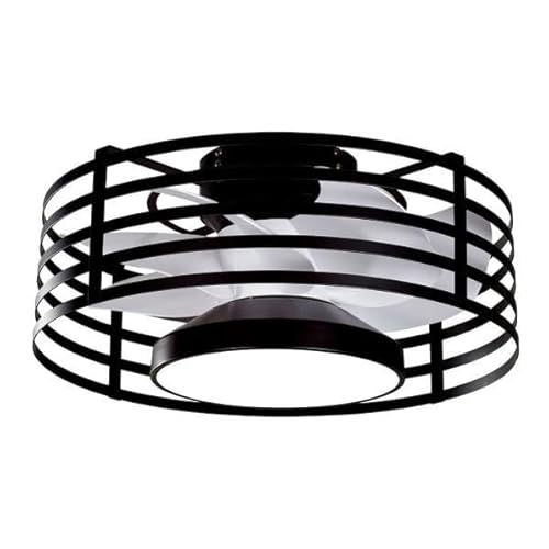 Xaloc Ventilator 22 W DC, schwarz, mit 7 weißen Flügeln und 6 Geschwindigkeiten (3000-4000-6500 U/min). Maße: 28 x 57,8 x 57,8 cm. Inklusive Fernbedienung, Speicher und Timer für zusätzlichen Komfort. von Zarivy