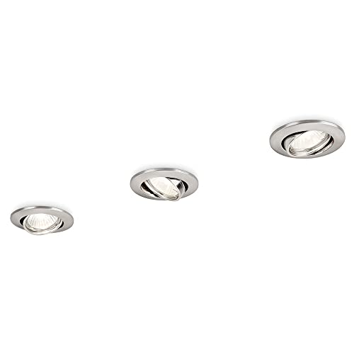 Zarivy 3er Pack oszillierende Einbauringe mit 9 cm Durchmesser in elegantem mattem Nickel. Perfekt zum Beleuchten und verleiht Ihren Räumen einen modernen Touch. Minimalistisches und funktionales von Zarivy