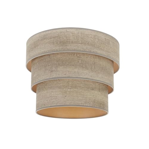 Zarivy Dreifacher Lampenschirm E27, Holz, grau, 40 x 20 x 26 cm, ideal für dekorative Beleuchtung in Wohn- und Essbereichen. von Zarivy