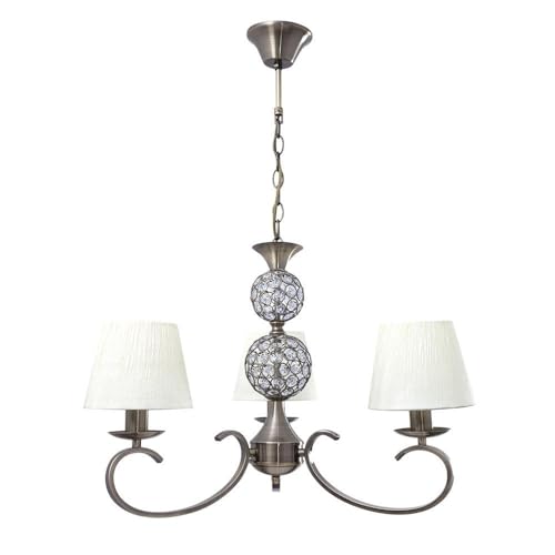 Zarivy Lampe 3 x E14, Lampenschirm beige, Maße 60 x 60 cm, ideal für dekorative Beleuchtung und gemütliche Umgebungen. von Zarivy