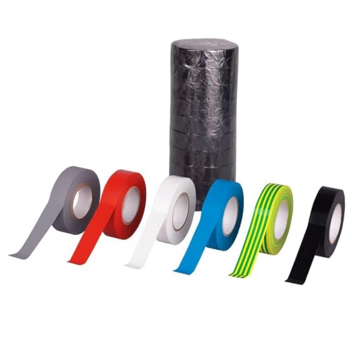 Zarivy PVC-Isolierband, 0,13 mm, 19 mm x 33 m, VDE 52100, temperaturbeständig, ideal für elektrische Isolierung und Kabelreparatur. Zarivy PVC-Isolierband, 0,13 mm, 19 mm x 33 m, VDE 52100, temperaturbeständig, ideal für elektrische Isolierung und Kabelreparatur. von Zarivy