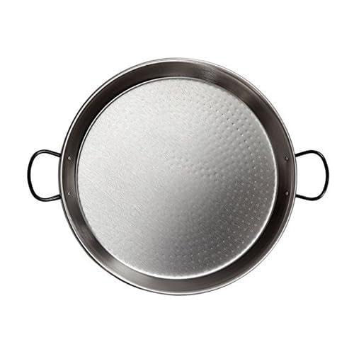 Zarivy Paella-Pfanne, 42 cm, aus poliertem Stahl, Kapazität für 10 Portionen, ideal zum Kochen von Paella und Grillgerichten. von Zarivy