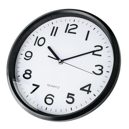 Zarivy Runde Uhr in Schwarz und Weiß, 30 cm, ideal für Dekoration und Zeitsteuerung in Wohnungen und Büros. von Zarivy