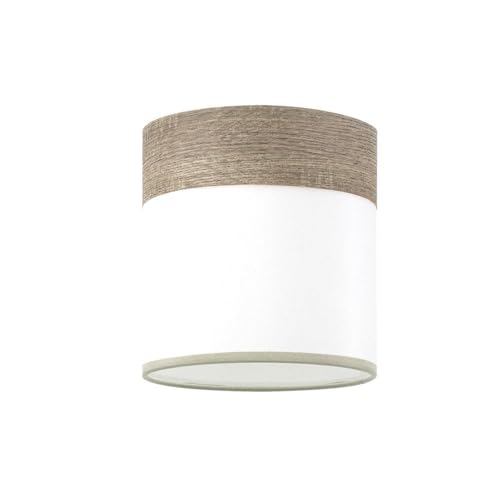Zarivy Weiße E14-Tischlampe mit grauem Holzsockel, 14 x 14 x 14 cm, ideal für dekorative Beleuchtung und Schaffung einer gemütlichen Atmosphäre. von Zarivy