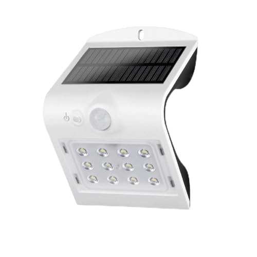 Zarivy Wiederaufladbare Solarleuchte mit 1,5 W und 220 lm, mit effektivem Präsenzsensor von 2 bis 6 m. Elegantes Design in Weiß, Maße 9,6 x 7,3 x 14 cm, perfekt, um Ihren Raum zu beleuchten. von Zarivy