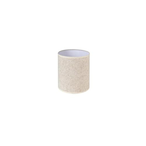 Zylindrischer Lampenschirm E27 aus beigem Leinen, Maße: 15 x 15 x 18 cm, ideal für Tisch- oder Deckenlampen, bringt Wärme und Stil in Räume. von Zarivy