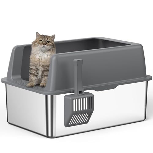 Zarler Katzenklo Edelstahl mit Deckel, 61 L x 40,5 W x 35,5 H cm Katzenklo, Katzentoilette Edelstahl aus für große Katzen mit hohem Rand, Metal cat Litter Box, Grau, Nicht klebrig Zarler Katzenklo Edelstahl mit Deckel, 61 L x 40,5 W x 35,5 H cm Katzenklo, Katzentoilette Edelstahl aus für große Katzen mit hohem Rand, Metal cat Litter Box, Grau, Nicht klebrig von Zarler