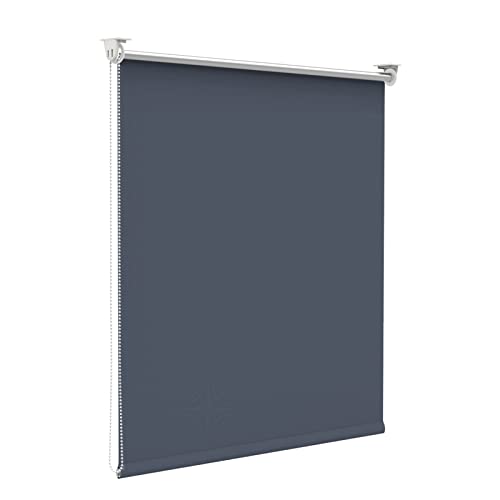 Fenster Rollos für innen Verdunkelung, Dunkelblau 110x150cm(Stoffbreite 105cm) Verdunklungsrollo ohne Bohren & mit Bohren,Thermorollo Klemmfix Klemmrollo Hitzeschutz,Wandmontage,Deckenmontage von Zarnan