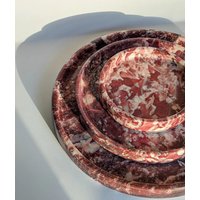 Rosso Levanto Marmor Tablett Burgund Servierplatte, Schmuckhalter von ZarqunMarble