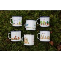 Emailletasse, Emaille Tasse Personalisiert Für Kinder, Campingtasse Kind, Kindertasse, Babygeschenke, Mit Namen von Zartmutig
