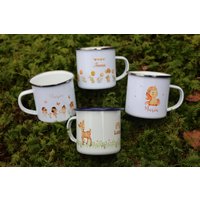 Emailletasse Elefant, Emaille Tasse Personalisiert Für Kinder, Campingtasse Kind, Kindertasse, Babygeschenke, Einhorn, Feen von Zartmutig