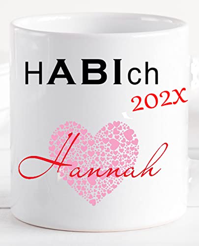 Abitur Geschenke 2024 für Mädchen - Geschenk Idee Tasse zum bestandenen Abi - mit Namen personalisiert von Zarto