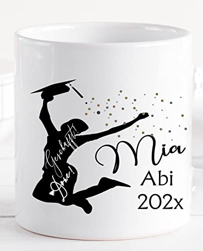 Abitur Geschenke Jungen Mädchen 2024 - Geschenk-Idee Tasse bestandenes Abi - Tasse mit Namen personalisiert von Zarto