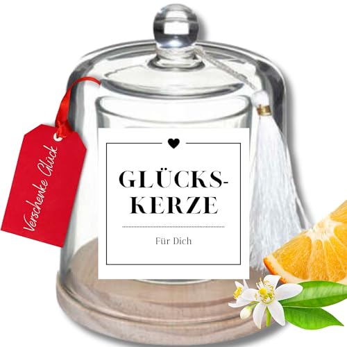 Duftkerzen im Glas - Entspannung Geschenk mit Orangenblütenduft als Wellness Danke Geschenk mit Spruch - beste Freundin/Frauen Kleine Home Geschenkidee (Glückskerze) von Zarto