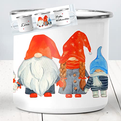 Tasse Weihnachten personalisiert - Weihnachtstasse - Glühweintassen - Emaille Tasse Becher mit Wunschnamen Kinder - Christmas Mug - Keramik 300 ml von Zarto