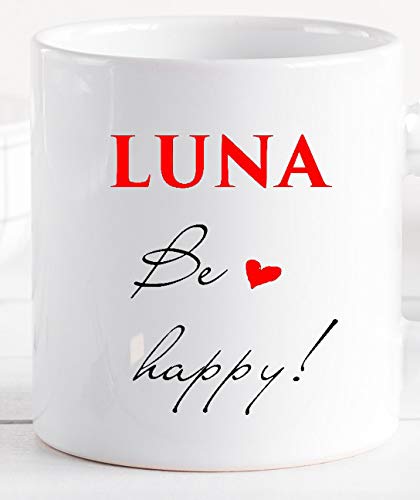 Tasse mit Spruch - Kaffeetasse Büro-tasse personalisiert mit Namen - Danke Geschenk für beste Freundin Schwester Mama Papa Alltagsheldin Erzieherin (Luna be happy) von Zarto