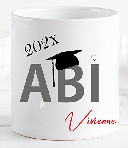Abitur Geschenk-Idee bestandenes Abi 2024 - Jungen & Mädchen - personalisierbare Tasse mit Namen - neutral von Zarto