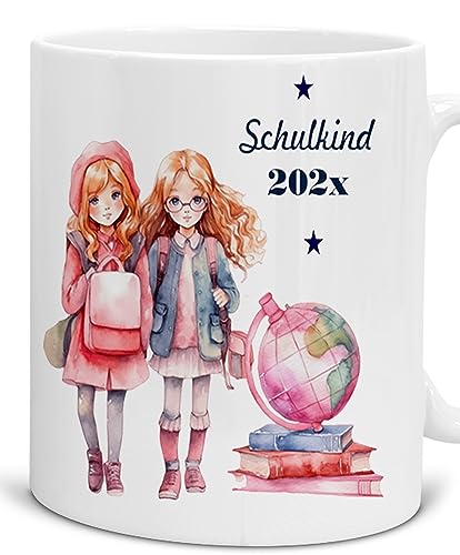 Zarto Geschenk zur Einschulung Mädchen personalisiert - Geschenkidee zum Schulstart/Schulbeginn 1. Klasse - Süße Tasse mit Namen -NEU von Zarto