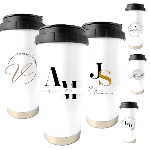 Zarto Coffee to go Becher personalisiert mit Name - Kaffeebecher Thermobecher - Kaffee Tee to go Becher (Vanessa) von Zarto