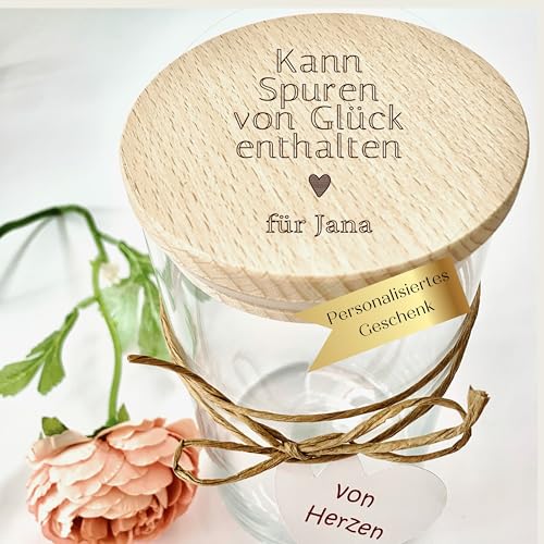 Zarto Dankeschön Geschenke Freundin - Abschiedgeschenk Kollegin - Personalisiertes Geschenk Oma Mama Schwester - Vorratsglas Gravur Keksdose mit Namen für Lehrerin Hebamme1 L - NEU (Model Jana) von Zarto