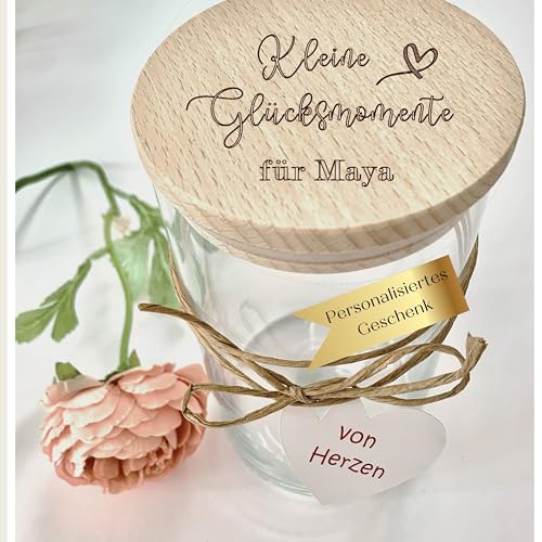 Zarto Dankeschön Geschenke Freundin - Abschiedgeschenk Kollegin - Personalisiertes Geschenk Oma Mama Schwester - Vorratsglas Gravur Keksdose mit Namen für Lehrerin Hebamme1 L - NEU (Model Maya) von Zarto