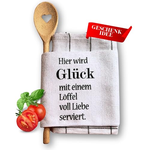 Zarto Geschenk für Männer Papa originell - Geschenkidee Frauen Oma Mama - lustiges Dankeschön Hobbyköche Geburtstag - Kleinigkeit zum Einzug - Küchenutensilien Set - NEU (Küchen-Set Glück) von Zarto
